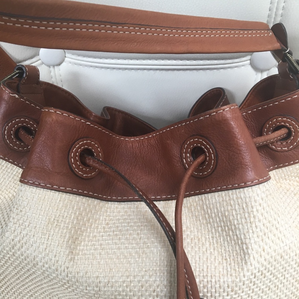 NEW Cole Haan Tweed & Leather Drawstring Handbag - Picture 3 of 8